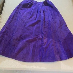 Etosha Vintage 80s-90s long purple leather suede skirt, size L